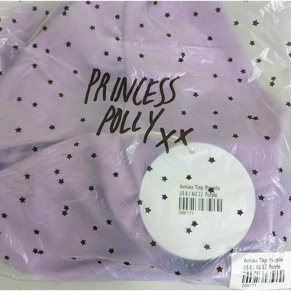 NWT Princess Polly AMIAS TOP PURPLE US Size 8 Women's - Picture 3 of 4